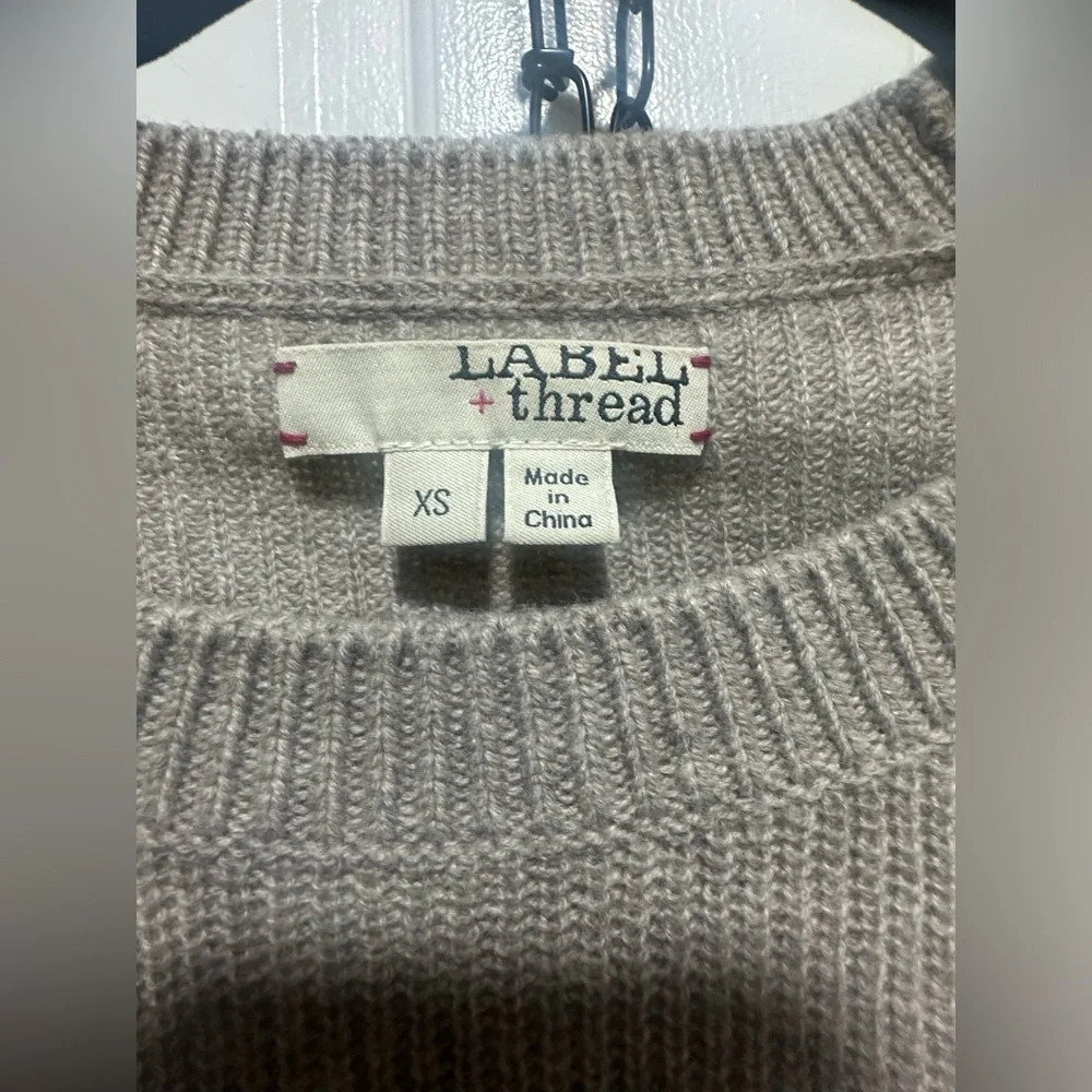 Label + Thread Tan And Black Pullover Wool Blend … - image 2